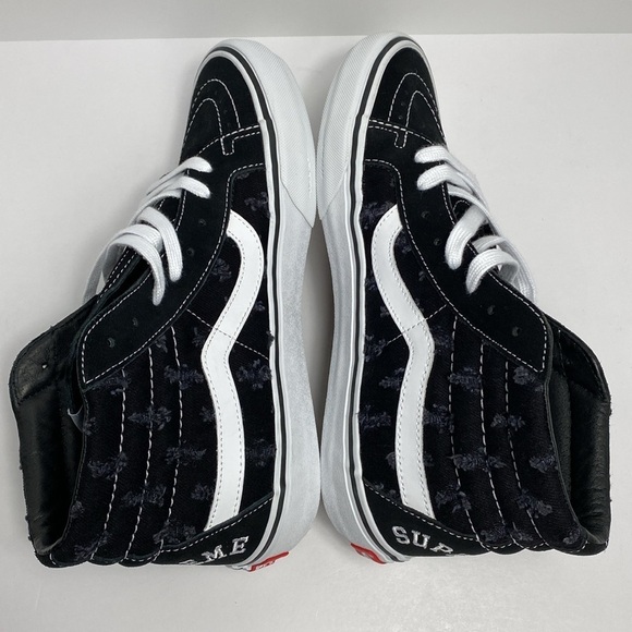 SUPREME x Vans Sk8 Hi Black Denim size 9 - Picture 6 of 12